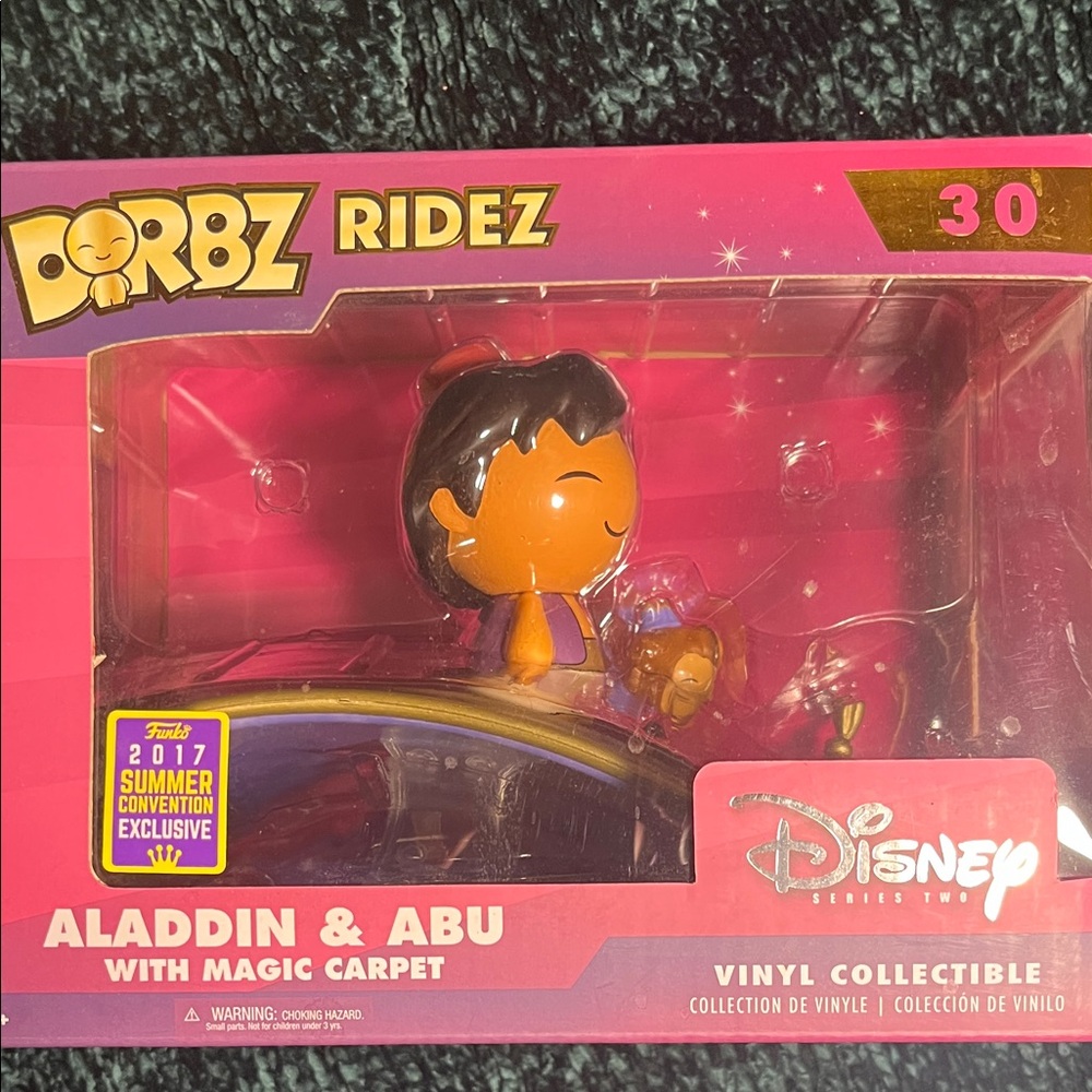 Disney Dorbz Ridez Aladdin & Abu Vinyl Collectible - Pink and Purple